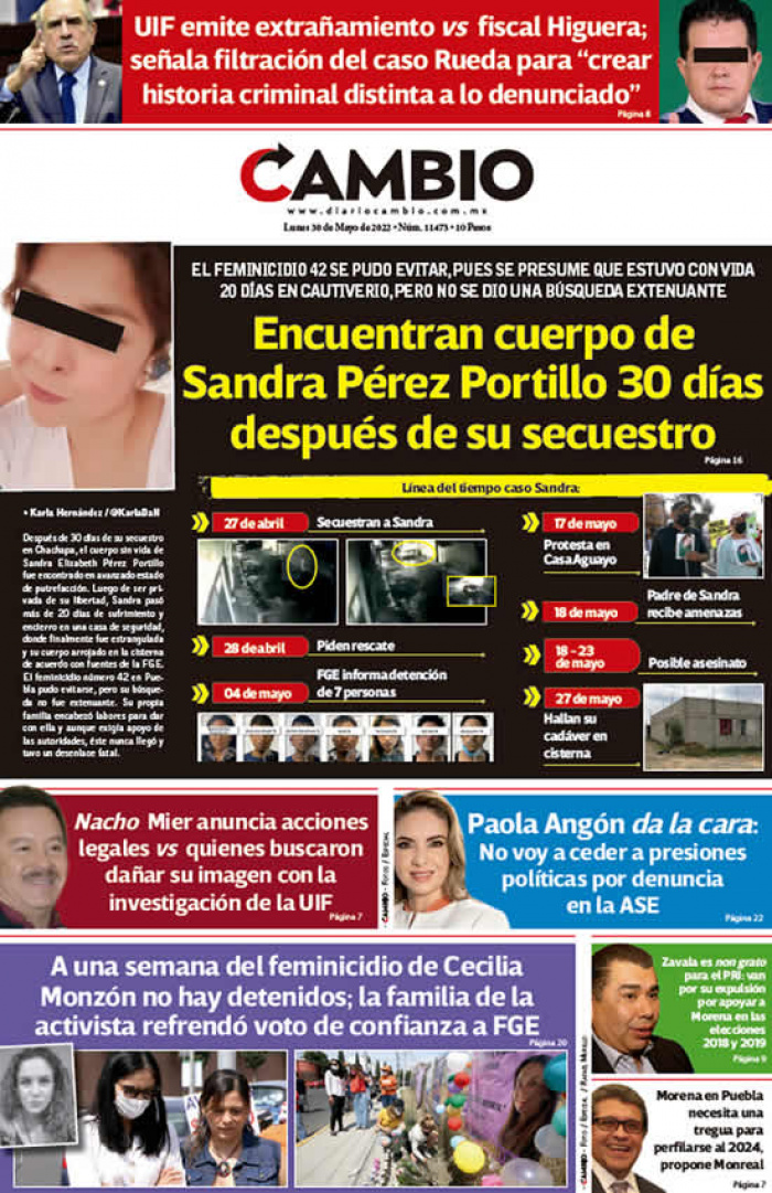Encuentran cuerpo de Sandra Pérez Portillo 30 días después de su secuestro