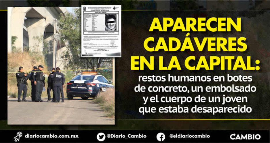 Tétrico finde: 4 cadáveres expuestos en Puebla capital, uno fue desmembrado y tapado con cemento