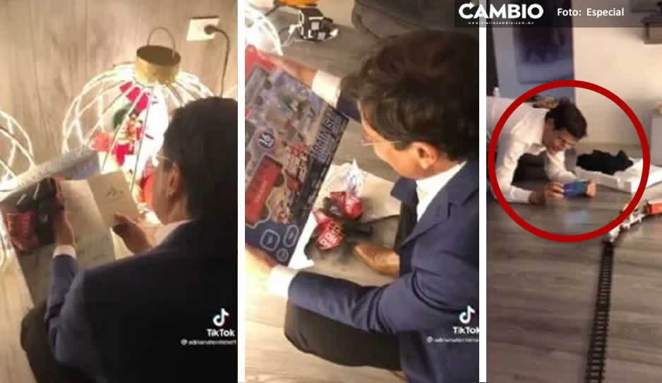 Padre de familia recibe trenecito que Santa Claus jamás le trajo y conmueve las redes (VIDEO)