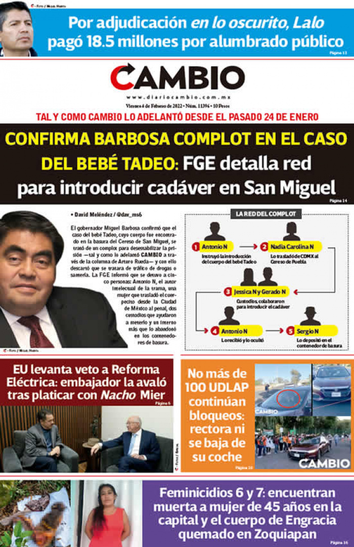CONFIRMA BARBOSA COMPLOT EN EL CASO DEL BEBÉ TADEO: FGE detalla red para introducir cadáver en San Miguel