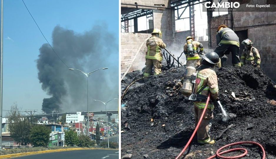 ¡Quedó en cenizas! Incendio en recicladora provoca pánico en San Jerónimo Caleras
