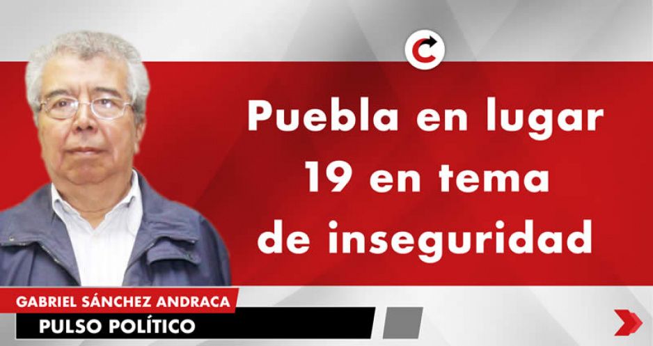 Puebla en lugar 19 en tema de inseguridad