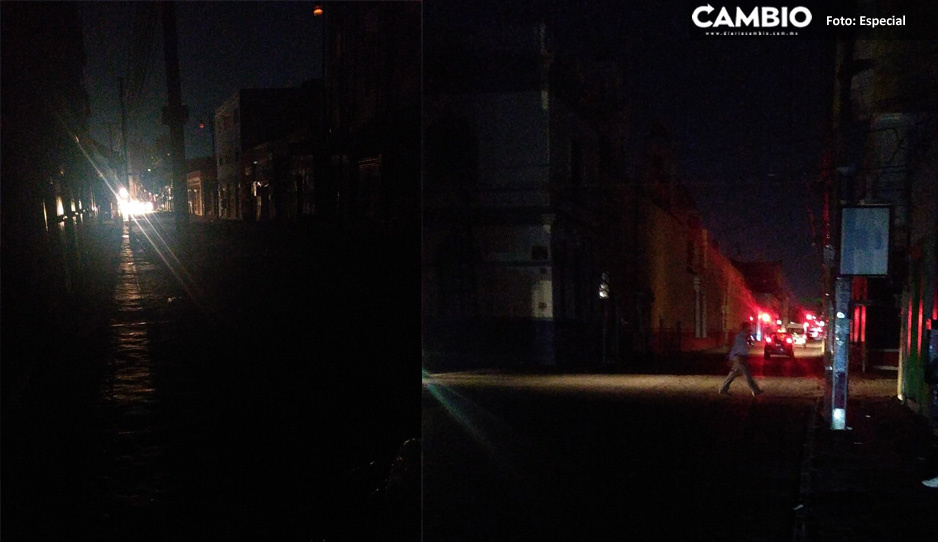 ¡Se fue la luz! Choque de ruta Tepeaca provoca apagón en el Centro Histórico, Barrio Santiago y Paseo Bravo