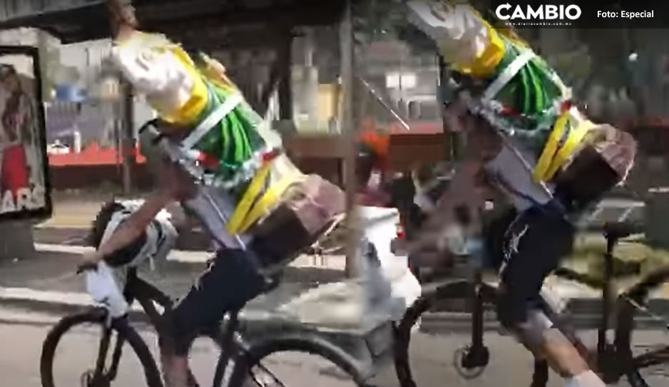 ¿Recuerdas el choque del ciclista que llevaba cargando a San Judas? Aquí te lo dejamos (VIDEO)