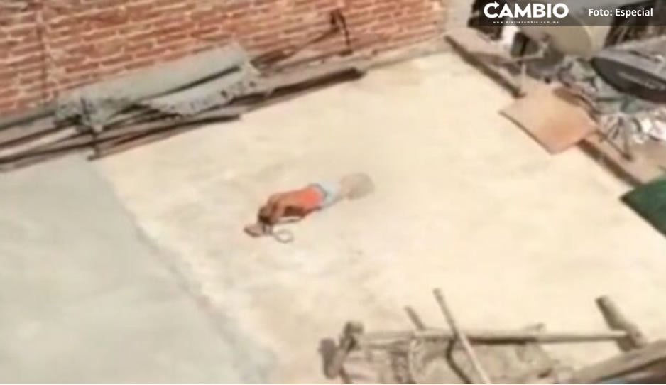 VIDEO: Cruel madre deja a su hija de 5 años amarrada en un techo bajo el sol porque no hizo su tarea