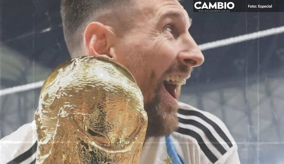 ¡Falsa! Copa del Mundo publicada por Messi en redes es réplica