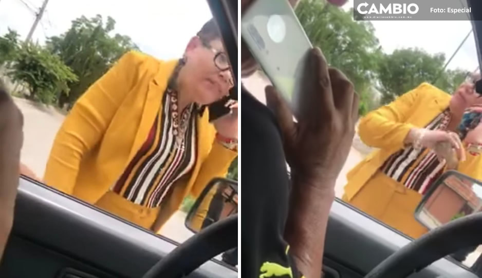 Amenaza a conductor con un bate y usuarios la bautizan como ‘Lady Presidenta’ (VIDEO)
