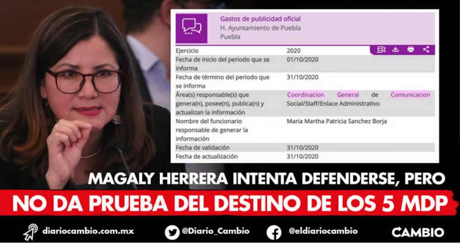 Magaly Herrera se justifica con “Puebla en 7 días”: no hay ningún contrato en Transparencia