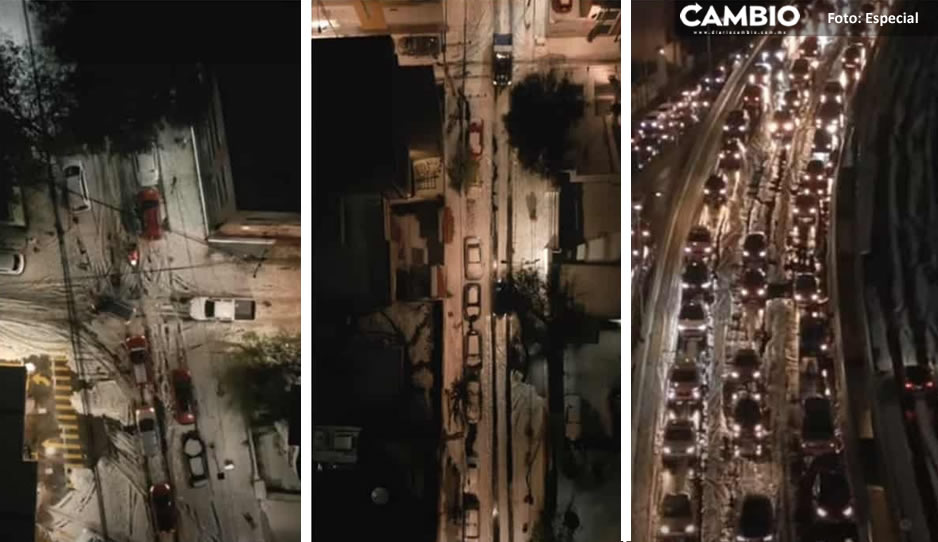 ¡No es New York! Así se ve desde un dron la sorpresiva granizada en CDMX (VIDEO)