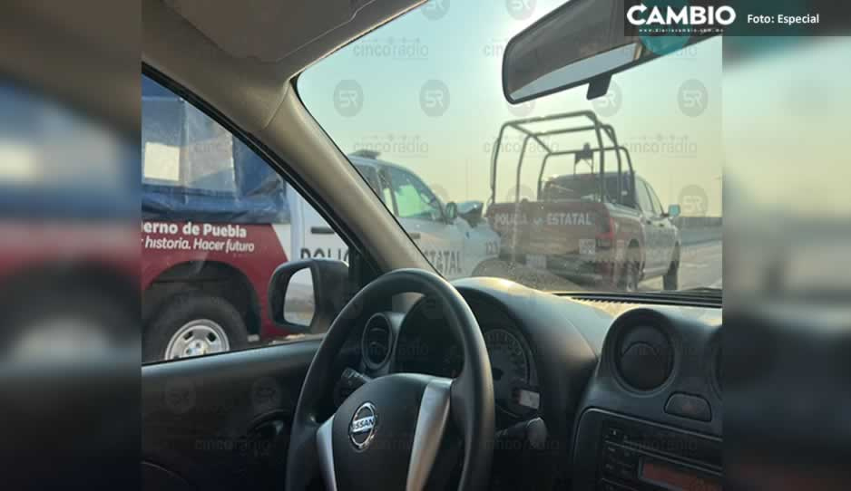 Protagonizan carambola cinco patrullas estatales en la Puebla-Orizaba