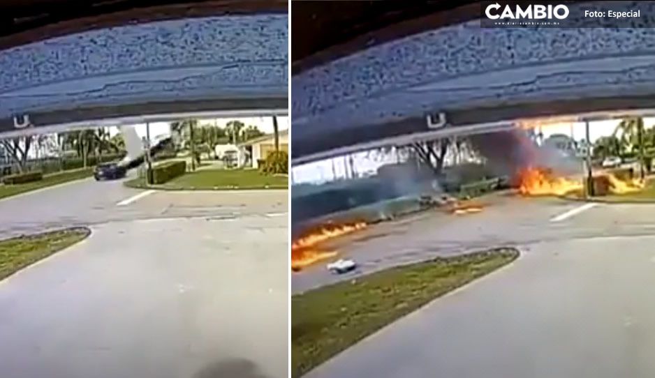 Impactante VIDEO: Avioneta se desploma contra auto y deja 3 muertos, entre ellos un niño