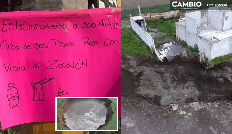 Poblanos sacan provecho del socavón, ya hasta ofrecen comida y estacionamiento
