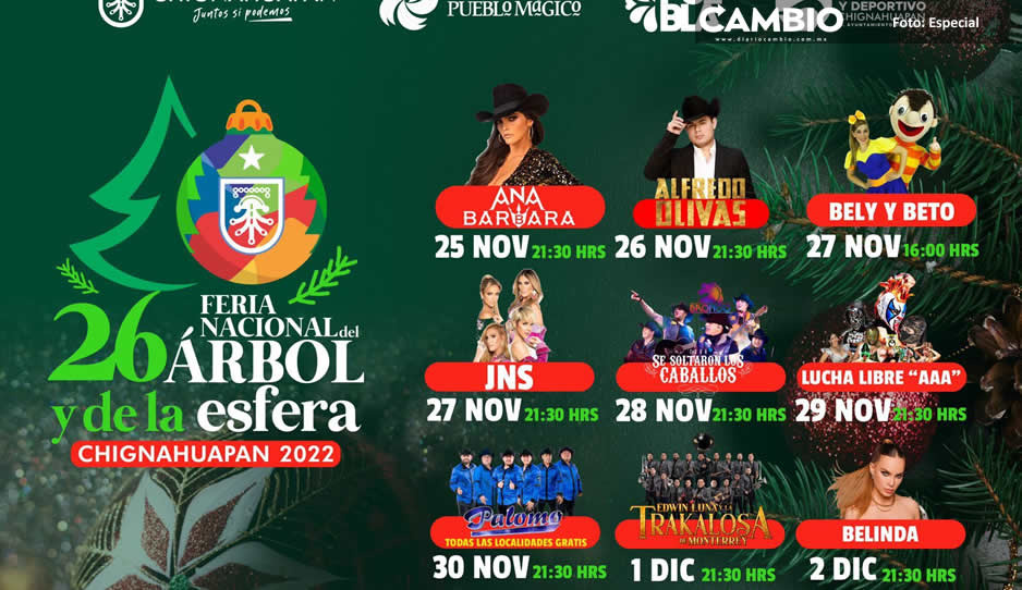 Chignahuapan se prepara con un gran cartel para su 26 Feria Nacional del Árbol y de la Esfera