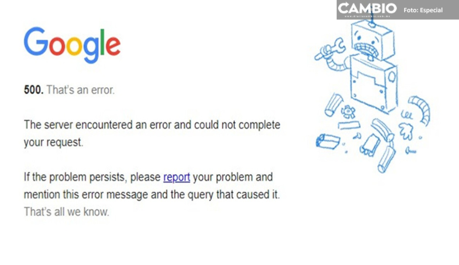 ¡No es tu internet! Reportan fallas en el buscador de Google