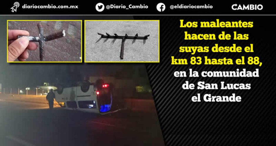 ¡Alerta! Colocan piedras, poncha llantas y hasta frutas con clavos en la México-Puebla para atracar
