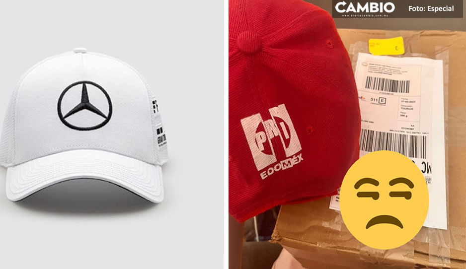 ¡Broma de mal gusto! Jovencita compra gorra de Mercedes Benz y le mandan la del PRI