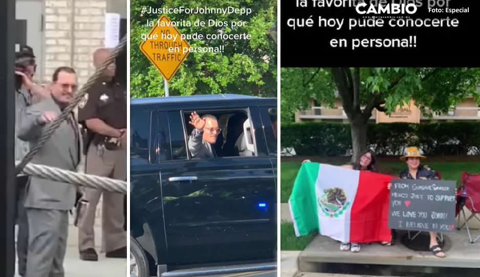 ¡Eres el mejor Johnny Depp! Mexicana le muestra su apoyo afuera de la Corte con una pancarta (VIDEO)