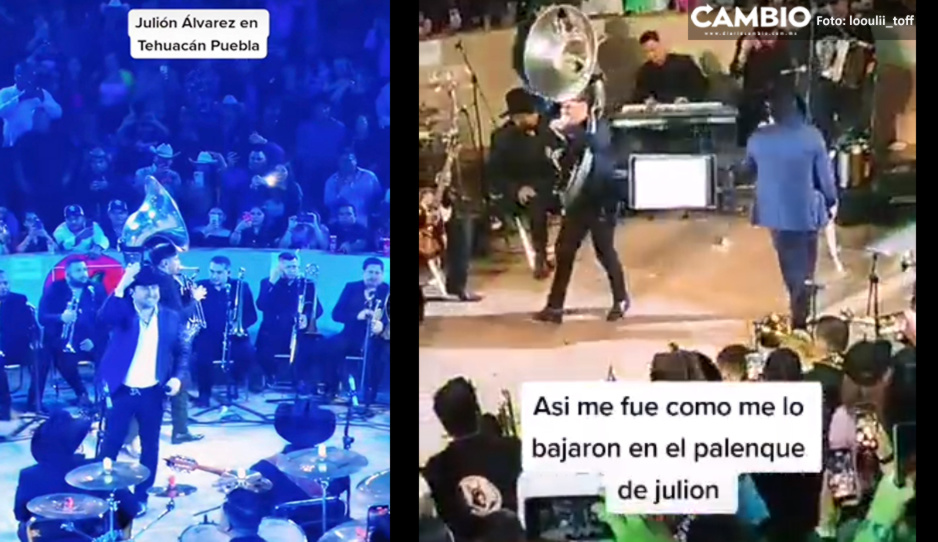 Tehuacanero se pone malacopa en Palenque de Julión y le avienta una cerveza (VIDEO)