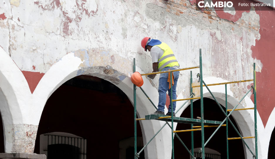 Remodelación del Portal Guerrero en San Pedro Cholula concluirá antes de la feria municipal