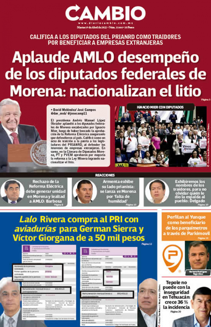 Aplaude AMLO desempeño de los diputados federales de Morena: nacionalizan el litio