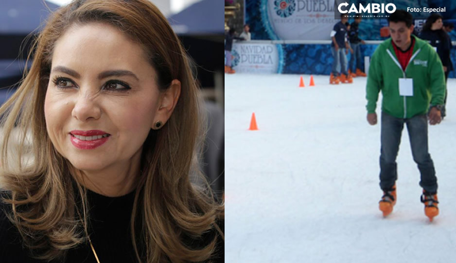 Paola Angón oculta costo de la pista de hielo en San Pedro Cholula