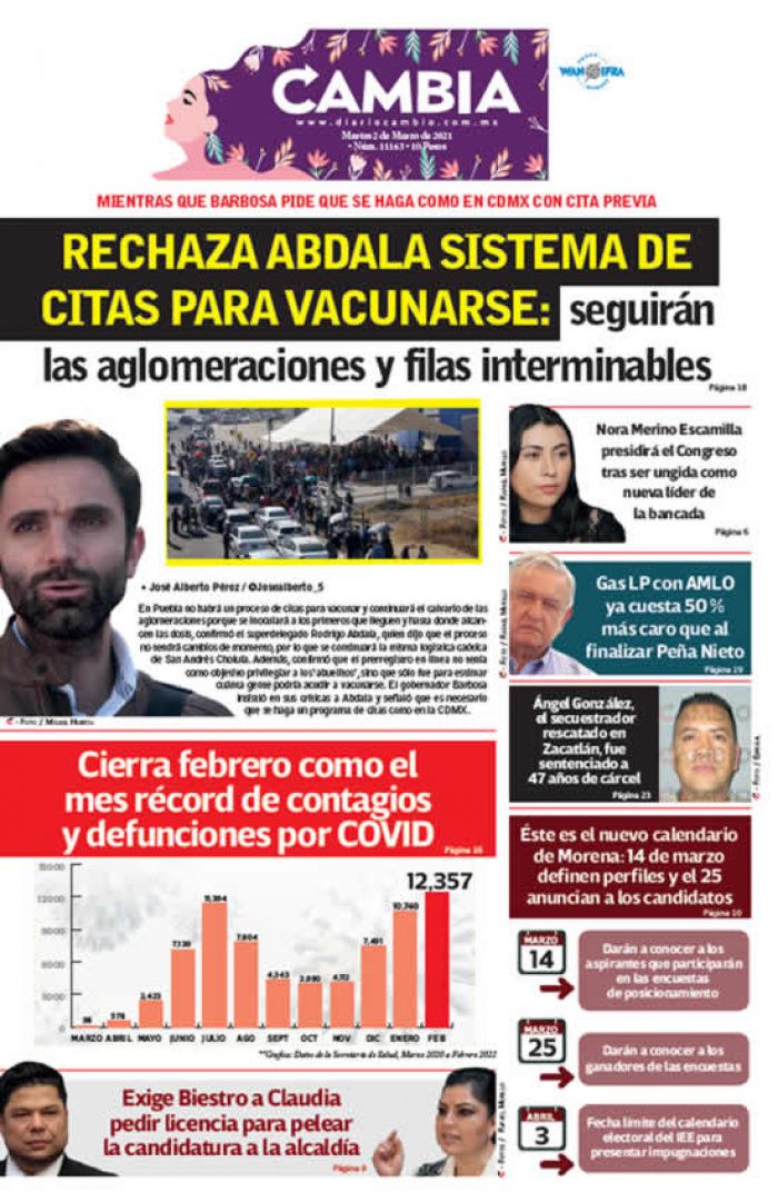 RECHAZA ABDALA SISTEMA DE CITAS PARA VACUNARSE: seguirán las aglomeraciones y filas interminables