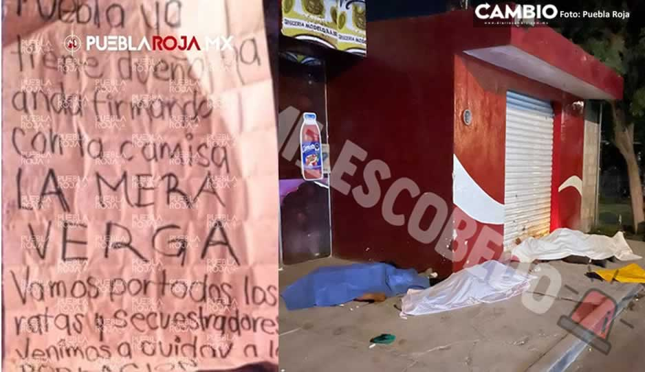 FOTO: Esto decía el narcomensaje que dejaron junto a los ejecutados de Totimehuacan