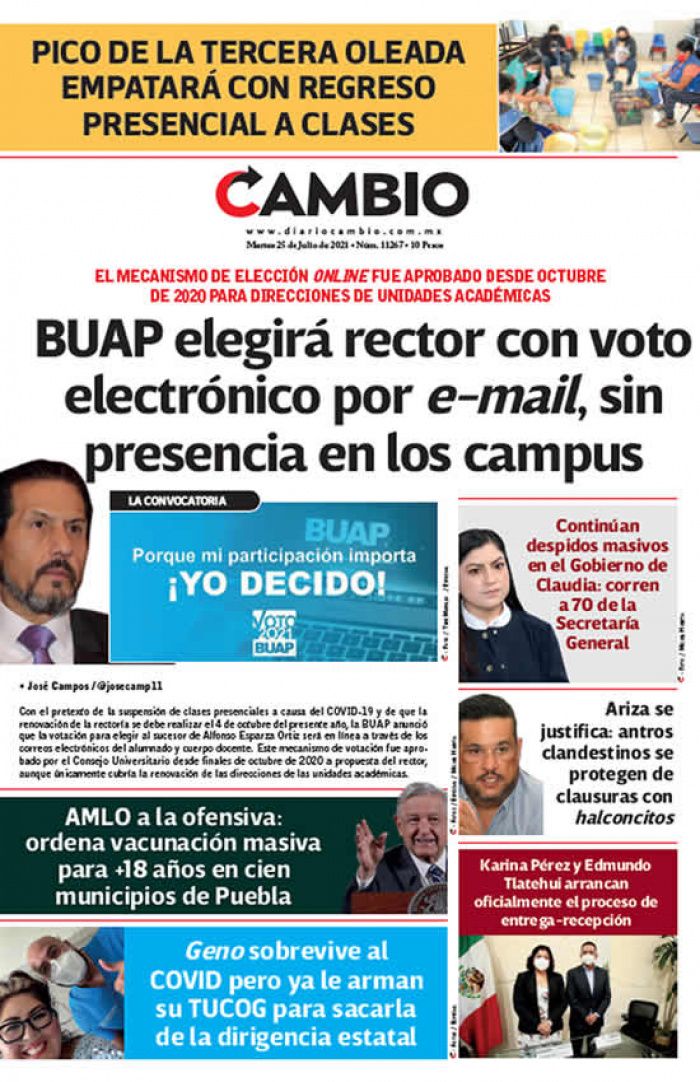 BUAP elegirá rector con voto  electrónico por e-mail, sin  presencia en los campus
