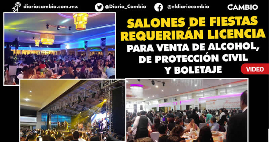 Multas de hasta 38 mil pesos a salones de fiestas en Puebla que vendan alcohol a menores