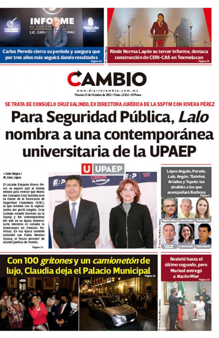 Para Seguridad Pública, Lalo nombra a una contemporánea universitaria de la UPAEP