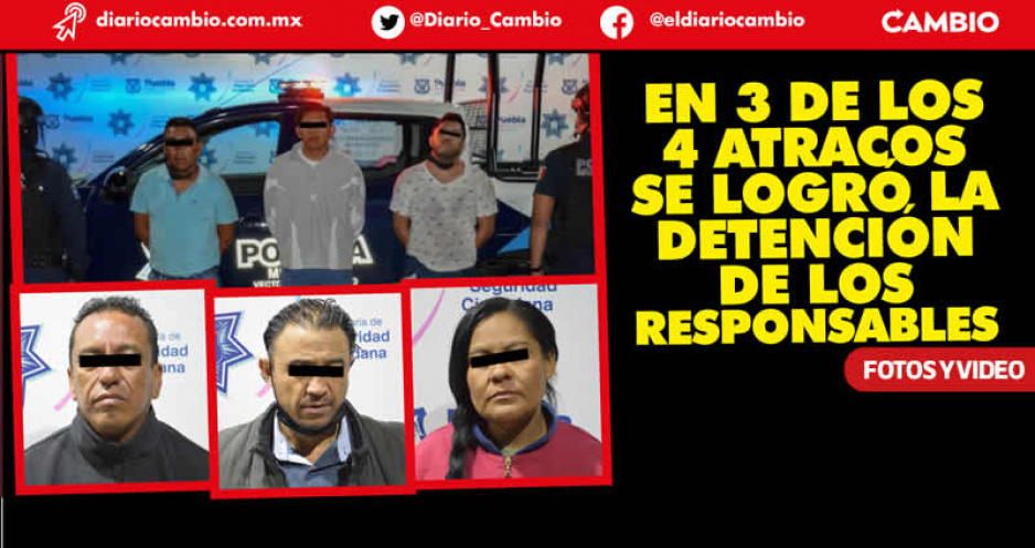 En dos días asaltaron dos ATT, Mi Viejo Pueblito y un Banorte en Puebla capital