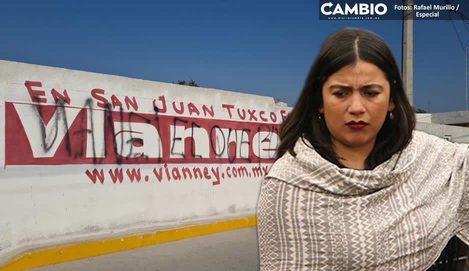 Acusan a Vianey García de pedir moches a transportistas para pintar bardas en Texmelucan