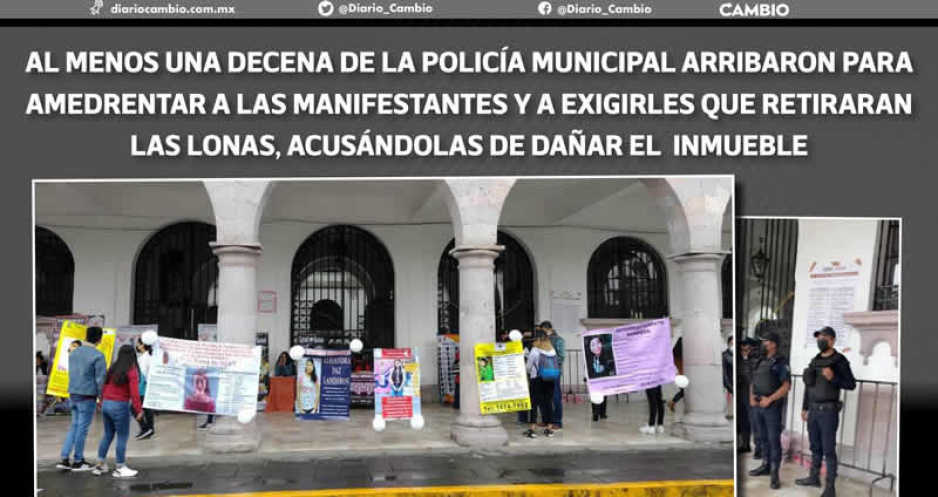 Policías de Peredo amedrentan a mujeres que exigían localización de jóvenes desaparecidas en Teziutlán (VIDEO)