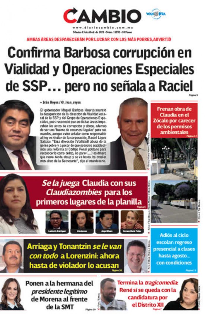 Confirma Barbosa corrupción en Vialidad y Operaciones Especiales de SSP… pero no señala a Raciel