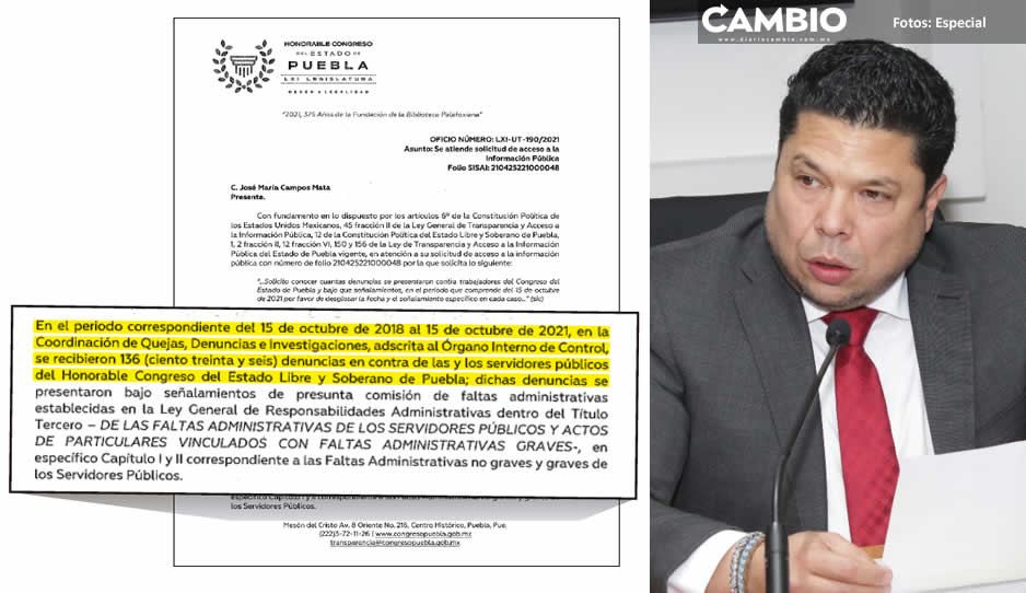 LX Legislatura presentó 136 denuncias vs trabajadores del Congreso local por diversas faltas administrativas