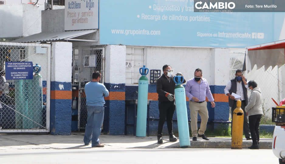 Tercera ola de COVID en Puebla: hay oxígeno, pero no hay tanques ni reguladores (FOTOS Y VIDEO)