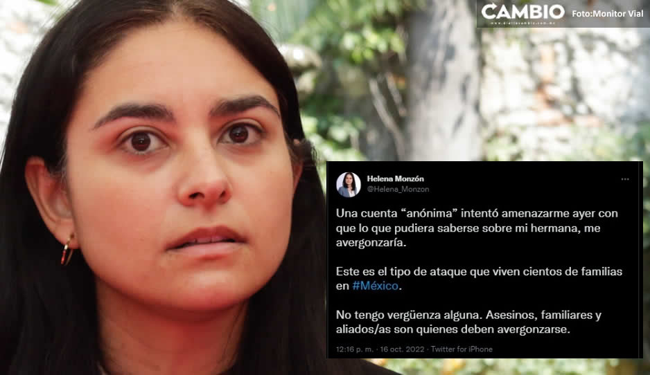Helena Monzón denuncia amenazas en su contra a través de cuentas falsas en redes sociales