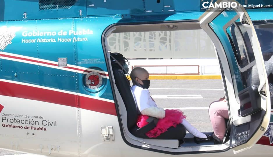 ¡Qué bonito! Así se cumplió el sueño de la niñita con cáncer Hannia: voló en helicóptero (FOTOS)