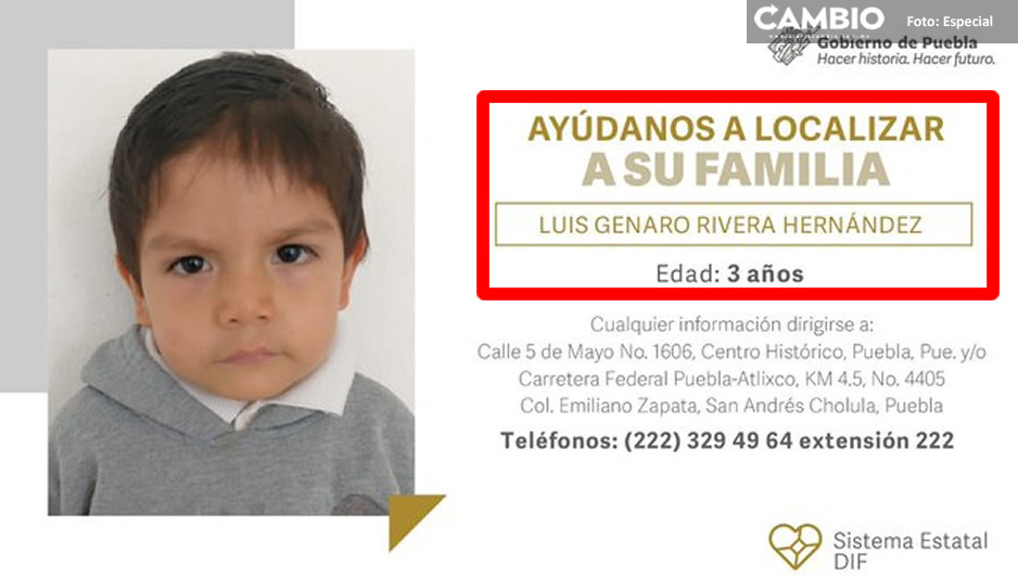 ¡Ayúdanos a buscar la familia de Luisito! Tiene 3 añitos y fue abandonado