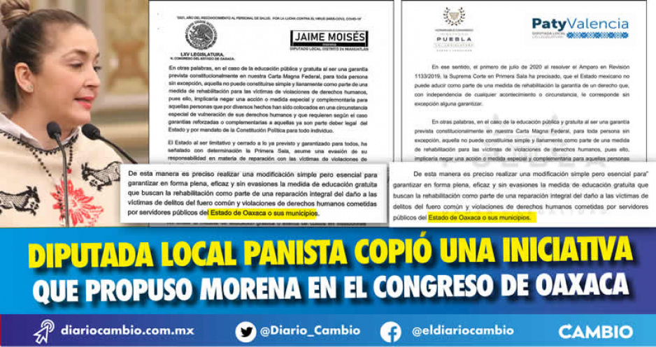 Paty Valencia plagia decreto del Congreso de Oaxaca y no le cambió ni el nombre del estado (FOTOS)