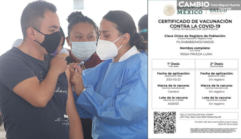 Analizan pedir certificado de vacunación COVID en lugares públicos en Puebla
