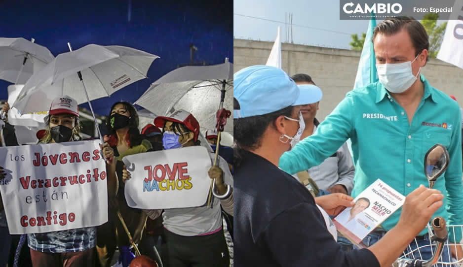 Con cartulinas y mensajes de apoyo reciben a Nacho Mier en La purísima y Tecolco (FOTOS)