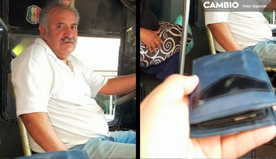 Hay choferes honrados: Don Bernardo regresa cartera olvidada en el camión