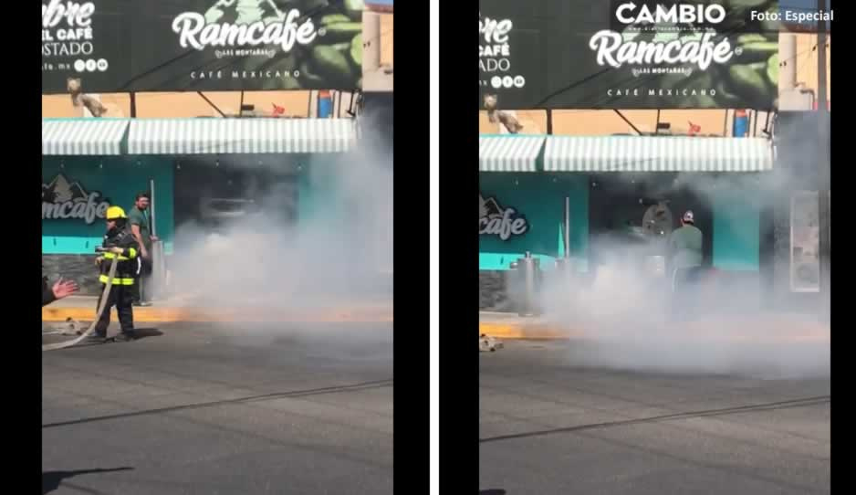 Alarma en Cholula: se incendia tostadora en cafetería “RamCafé” (VIDEO)