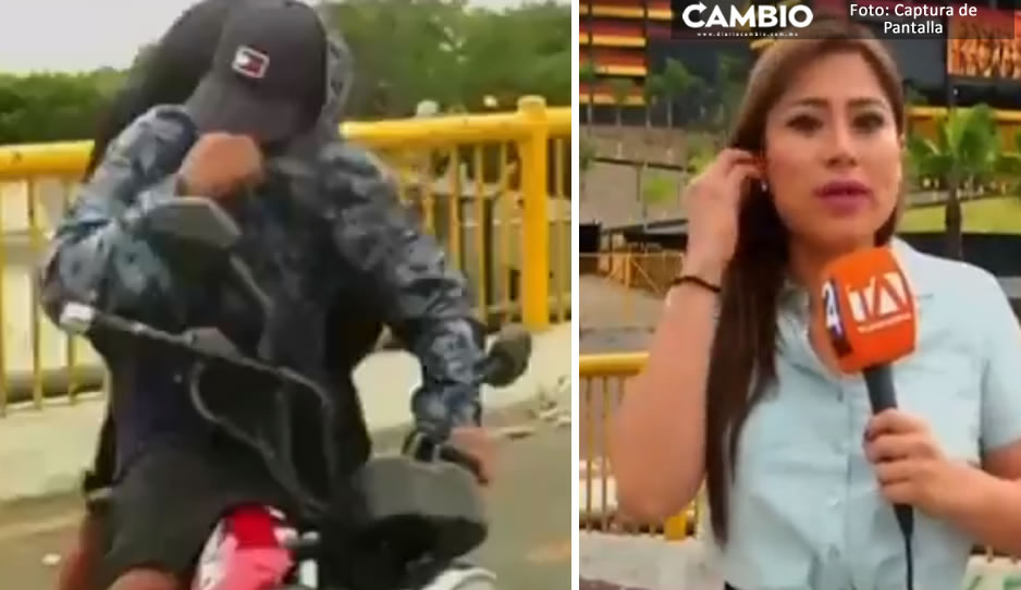 Motoladrones intentan asaltar a reportera en plena transmisión en vivo (VIDEO)