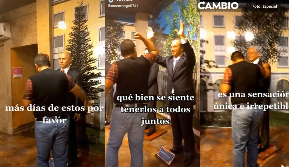 VIDEO: Visita museo de cera y se las recuerda a todos los presidentes, menos a Obrador