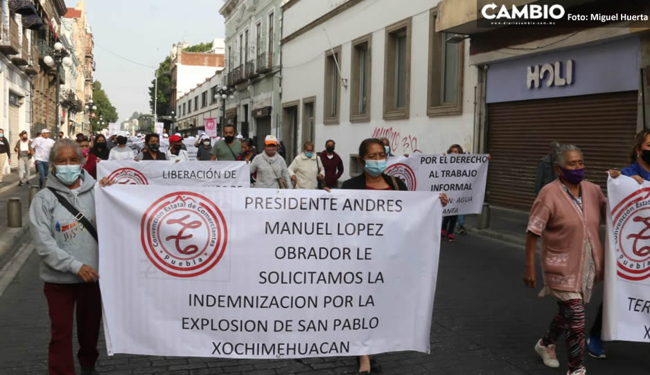 Afectados por la explosión en Xochimehuacán exigen a Lalo Rivera liberar los terrenos (VIDEO)