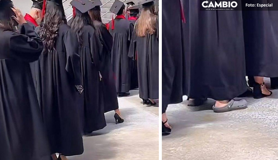 Chava se vuelve viral en TikTok por asistir a su graduación en chanclas (VIDEO)