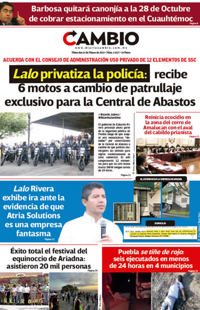 Lalo privatiza la policía: recibe 6 motos a cambio de patrullaje exclusivo para la Central de Abastos
