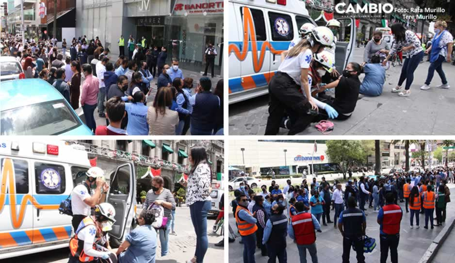 Caos en Puebla tras sismo; poblanos recuerdan el 19- S (FOTOS y VIDEO)